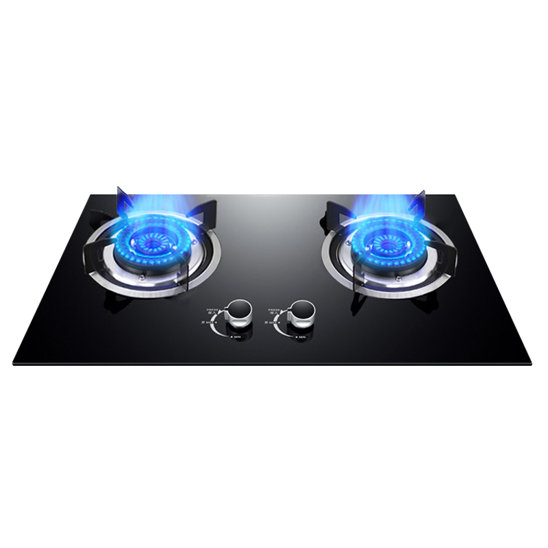 煤气灶家用燃气灶双灶嵌入式天然气台式液化气节能猛火灶具 A5豪配款九腔鸳鸯灶加厚不锈钢-天然气