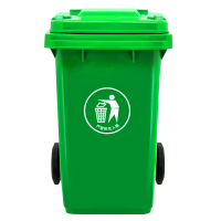 安居先森 100L-A 05系款 环卫垃圾桶圆形投放标通用翻盖款 草绿色