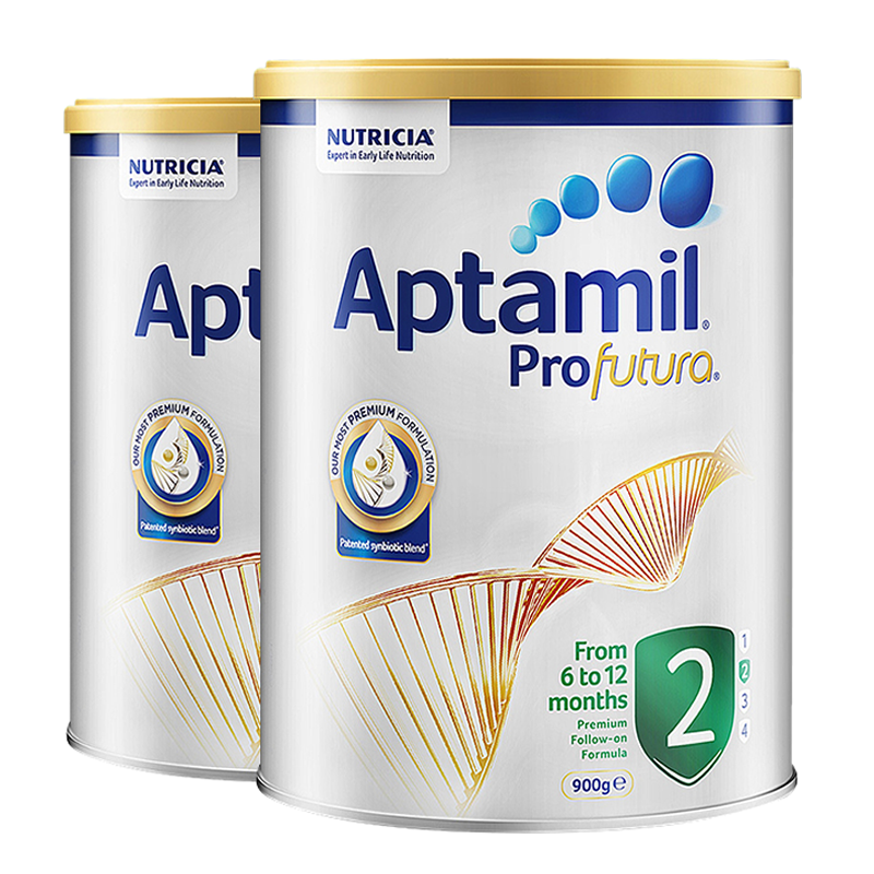 4罐装-海外直邮-新西兰原装进口 澳洲爱他美(Aptamil) 白金版 较大婴儿配方奶粉 2段(6-12月) 900g