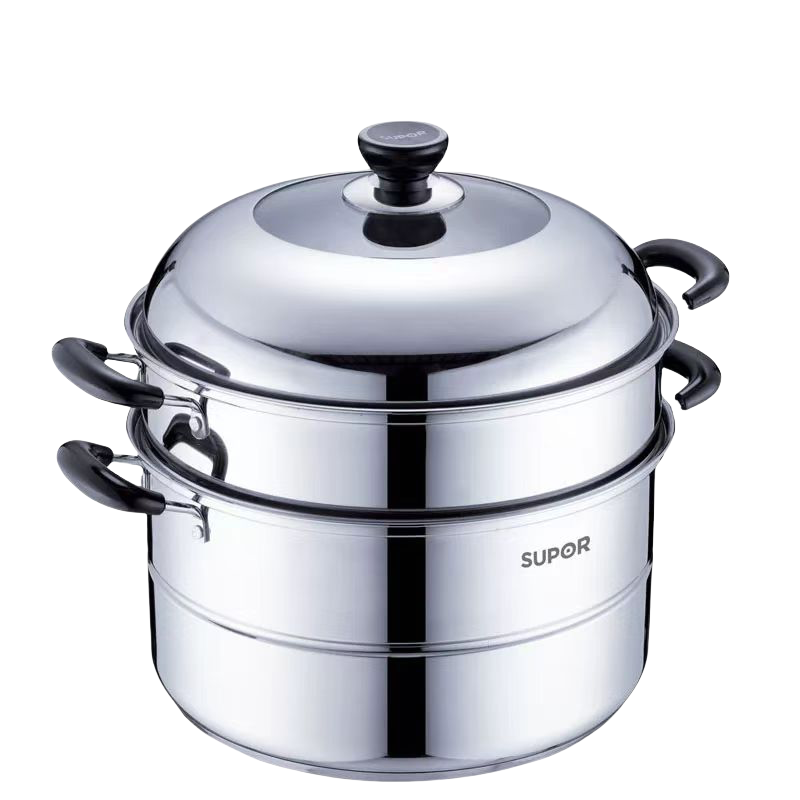 苏泊尔好帮手不锈钢双层复底蒸锅SZ30B5白色