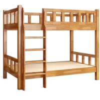 止臣 实木高低床 上下铺床公寓双层实木床员工寝室上下床宿舍床 F9