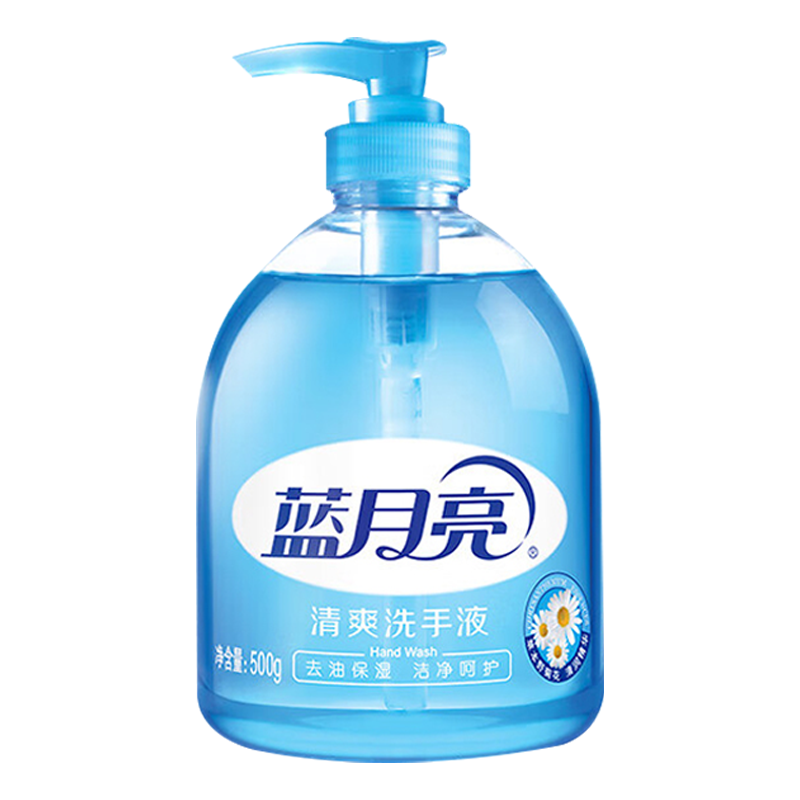 蓝月亮洗手液组合滋润除菌芦荟清香500g*3瓶+野菊花香500g*3瓶(包装随机)