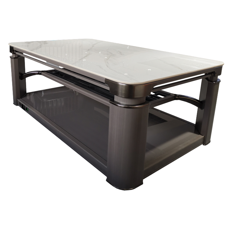 美之家电暖桌取暖桌电暖炉新世纪阿尔卑斯140*80CM岩板电磁炉语音升降电暖茶几烤火桌家用长方形电炉桌子客厅电烤桌取暖器