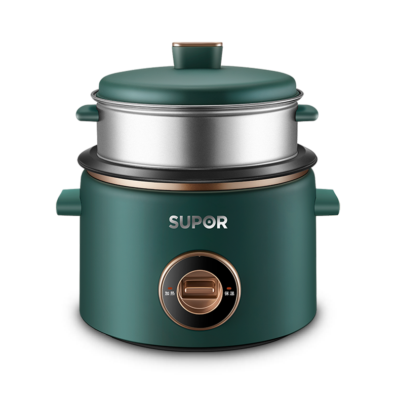 苏泊尔(SUPOR)电饭煲小型老式电饭锅家用迷你多功能宿舍锅1-2-3人1.5升煮饭器蒸煮 705A复古绿 配蒸笼