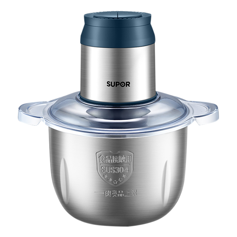 苏泊尔(SUPOR)绞肉机3L家用不锈钢碗料理机宝宝婴儿辅食机迷你多功能电动搅拌机碎肉机绞馅机肉馅机JR51S(双刀)