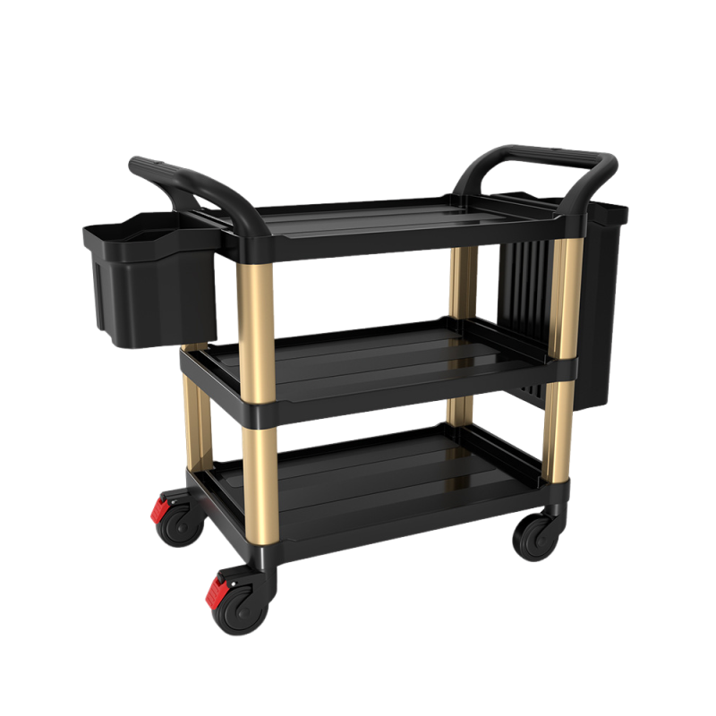 斯赞 黑色收餐车 铝合金三层 套