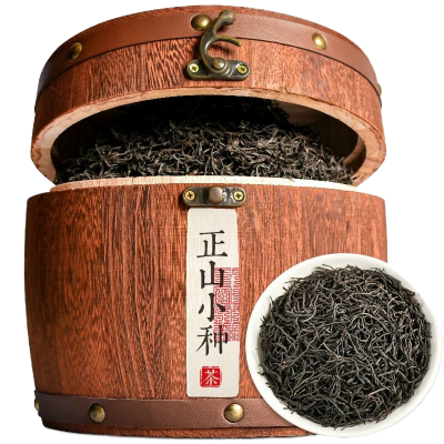 福岗 新茶品质武夷山正山小种红茶茶叶罐装大份量礼盒木桶散装