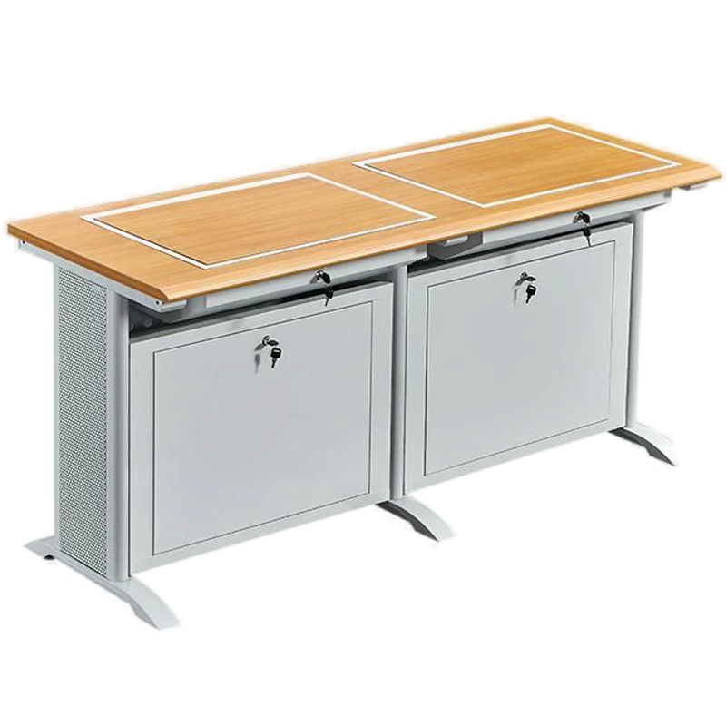 止臣 翻转电脑桌 办公桌培训桌学校机房课桌部队多媒体微机室桌子 E7