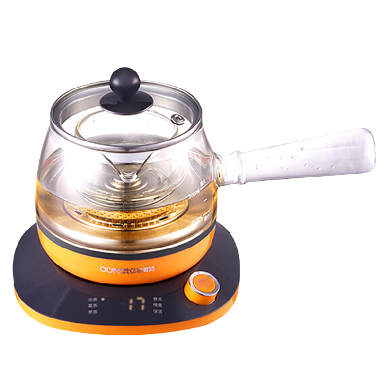 欧美特煮茶器0.5L侧把壶玻璃小型迷你煮茶器OMT-PC0502A