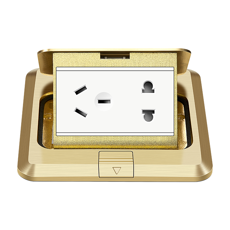 bull公牛地插五孔插座全铜质防水弹起式二位电脑地插隐藏式地板地面弹起式地插座