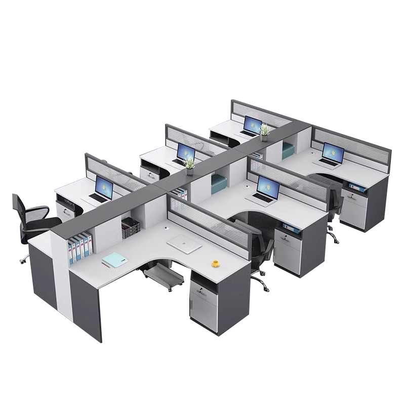 质凡高柜职员桌可储物现代简约办公桌合屏风工作位隔断卡座