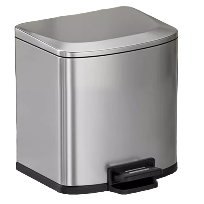 珂美芙 不锈钢翻盖缓降垃圾桶 方型5L 个