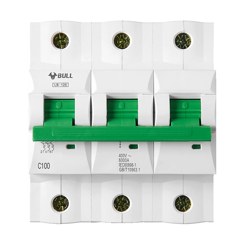 bull公牛空开空气开关家用单级3P100A小型真空短路过载保护器家用电闸断路器
