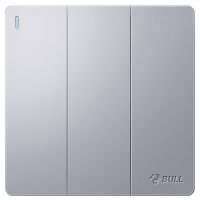 bull公牛86型G12太空银三开双控开关墙壁暗装三开三联三位双控开关面板