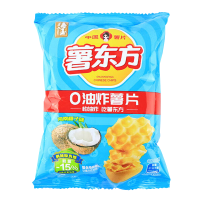 海玉薯东方土豆薯片休闲零食充气包非油炸海南椰子味20g*15袋