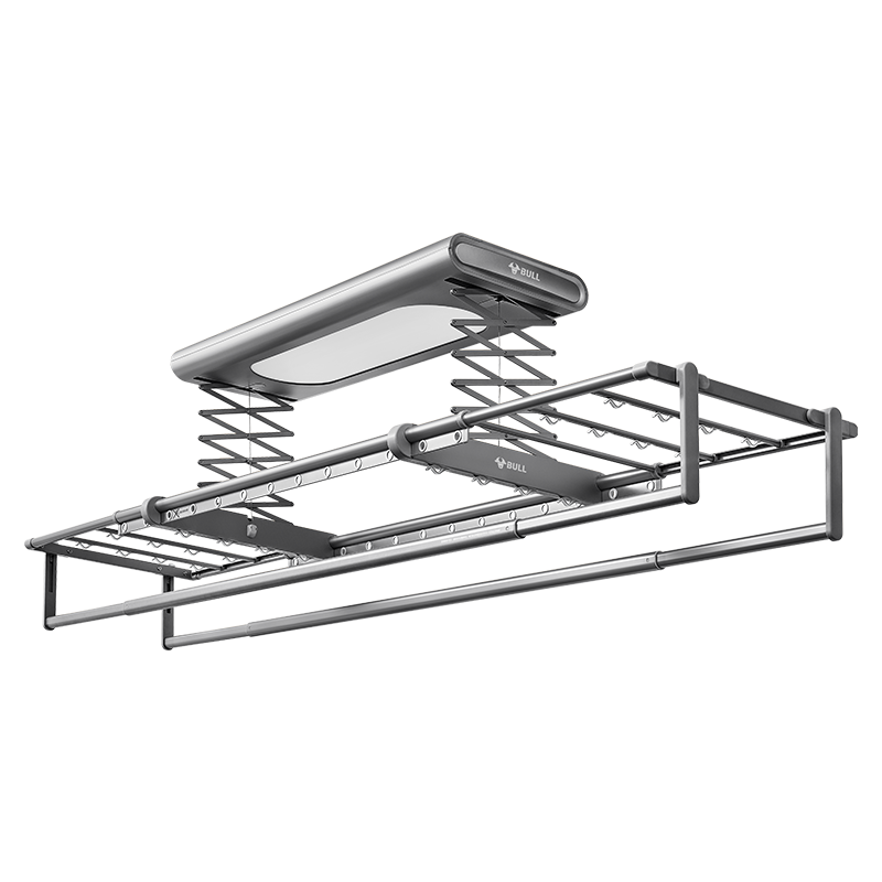 bull公牛智能家居遥控电动晾衣架家用四杆自由伸缩折叠自带LED照明灯消毒烘干三合一晾衣机