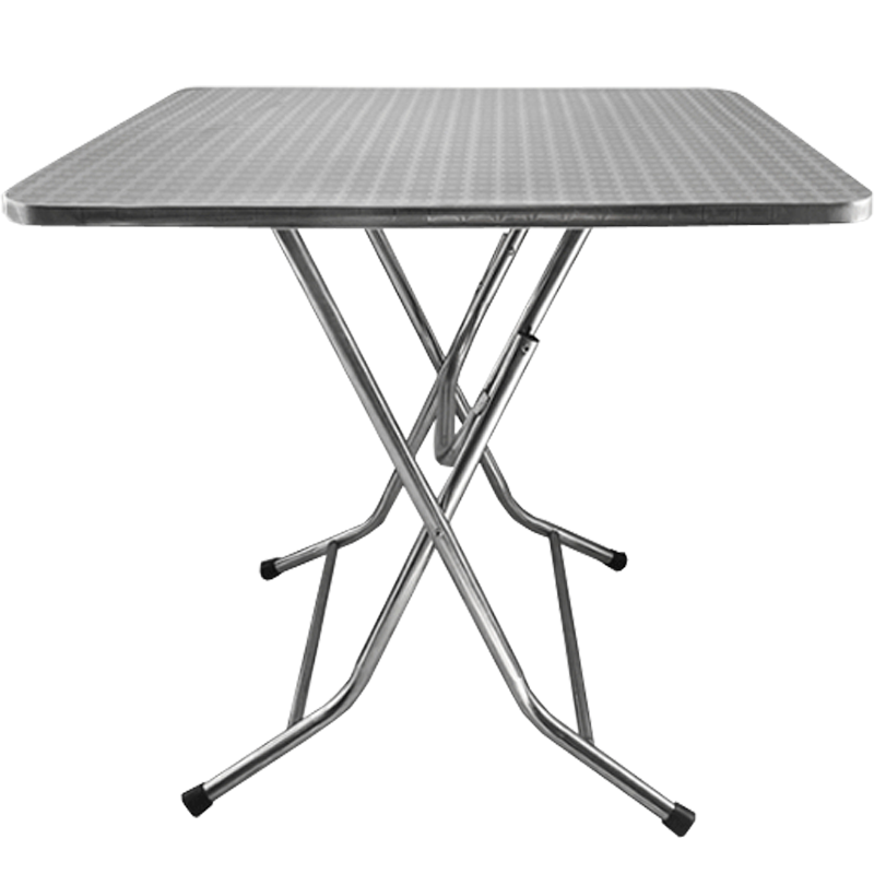 锦北不锈钢桌子家用吃饭方桌圆桌农村摆地摊圆形桌 0.8米方桌