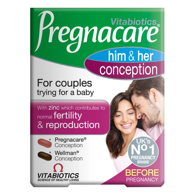 英国进口 薇塔贝尔Vitabiotics Pregnacare男女备孕叶酸营养套餐60片
