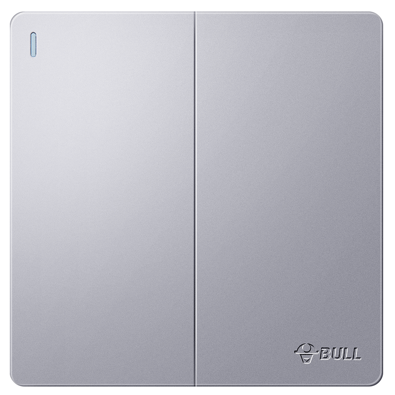 bull公牛G12太空银双开单控开关86型墙壁暗装两位二位2位电源双位双联二开单控开关插座面板