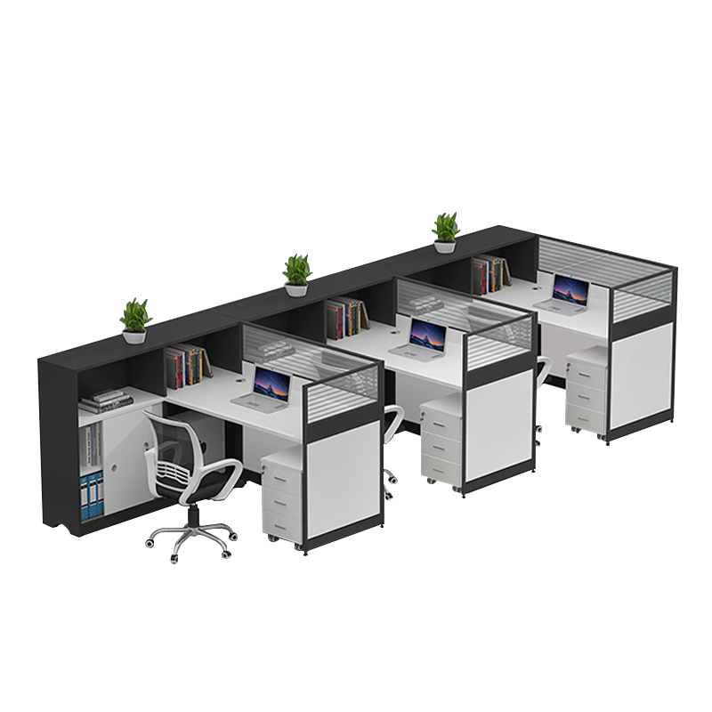 臻远 GWB-003 职员办公桌屏风办公桌电脑桌隔断卡座 F型三人位可定制