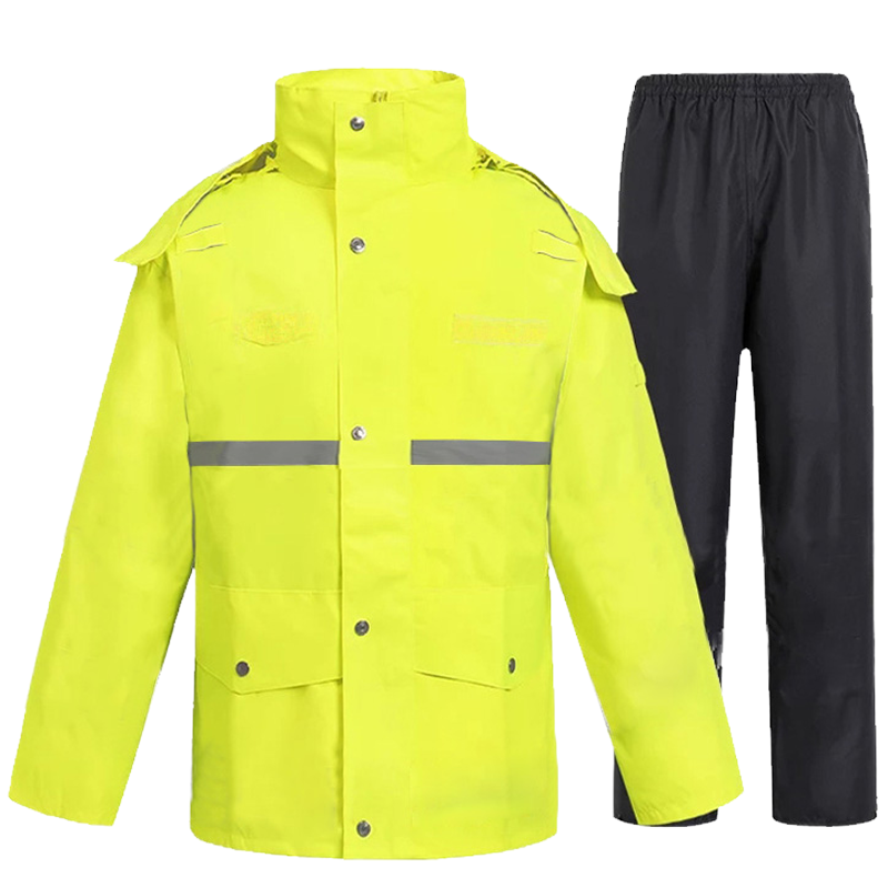 金荷 雨衣 成人雨衣雨衣套装 分体式雨衣 300D牛津布雨衣 黄黑色 3XL