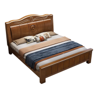 臻远 ZY4031228 实木床胡桃色1.8米双人床