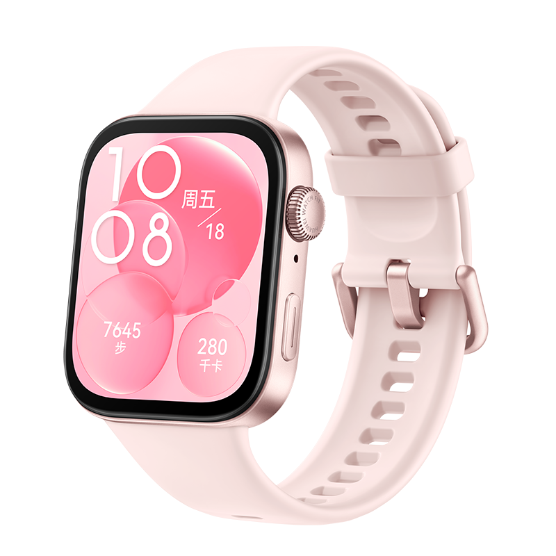 HUAWEI/华为 WATCH FIT 3 星云粉 星云粉氟橡胶表带 超轻薄大屏 科学运动减脂 强劲续航