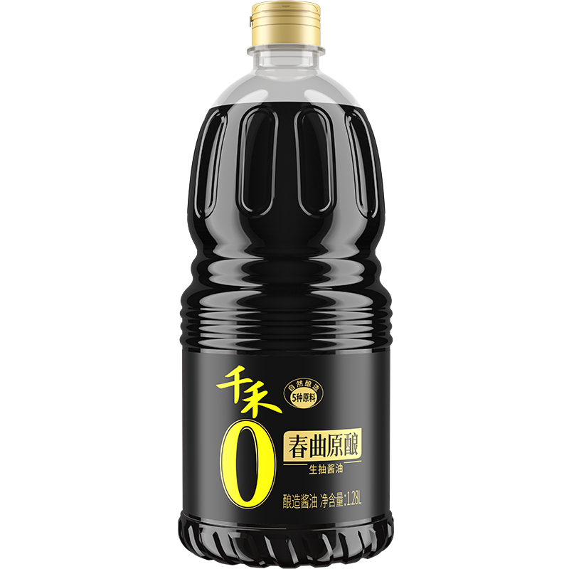 千禾零添加酱油御藏180天酱油生抽1.28L 炒菜凉拌佐餐调味
