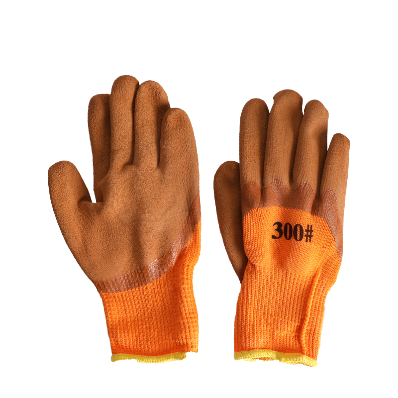 信虹牧 毛圈pvc手套手掌防滑 咖啡色 双