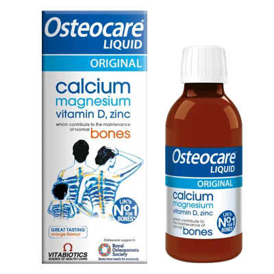 英国进口薇塔贝尔Vitabiotics Osteocare液体钙镁锌 儿童孕妇成人补钙矿物质 甜橙味200ml