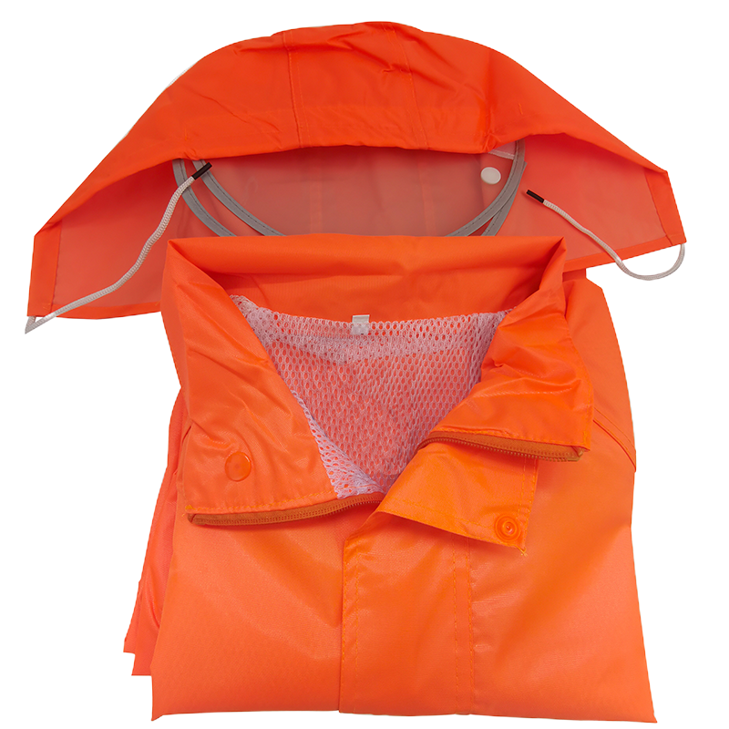 金荷 雨衣 长款雨衣 连体雨衣 骑车雨衣 春亚纺长款雨衣 橙色3XL