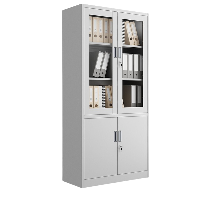 格具(GEJU)加厚钢制瓷白色通双节无斗指纹密码锁保密柜资料档案柜