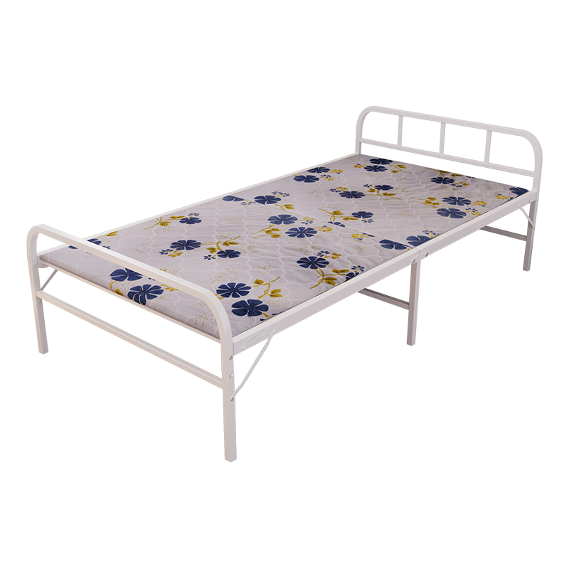 臻远 ZY4052503 钢木床简易折叠床单人床两折 1米白色