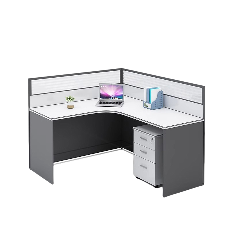 豫庄德工位办公桌L型柜组