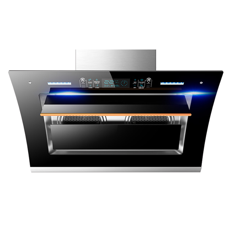 志高(CHIGO)油烟机家用双电机大吸力厨房抽油烟机侧吸式自动清洗吸油烟机_标配八十三宽触摸清洗