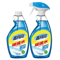 蓝月亮玻璃水组合玻璃清洁剂洗洁擦窗户浴室汽车玻璃水500g*1瓶+瓶补500g*1瓶