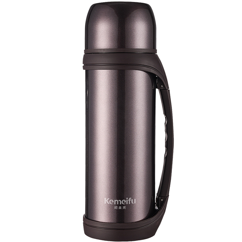 珂美芙 304不锈钢大容量手提保温壶 咖啡色1200ml 个