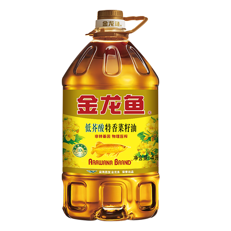 金龙鱼特香低芥酸菜籽油4L非转基因家用食用菜籽油