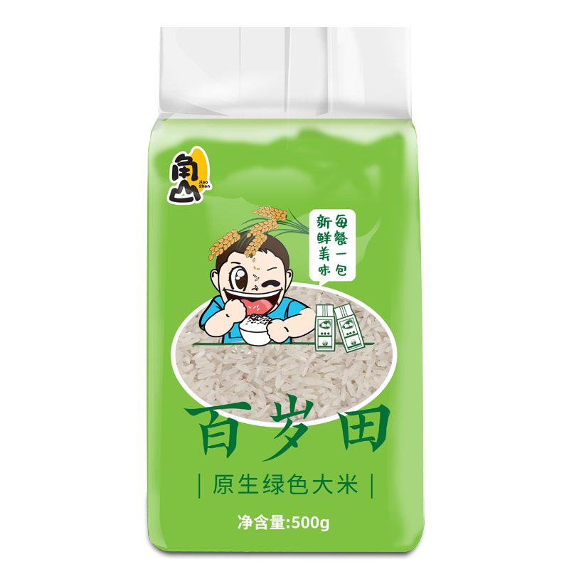 角山(JiaoShan)大米百岁田纯净大米1斤 南方长粒籼米新鲜大米 软米500g