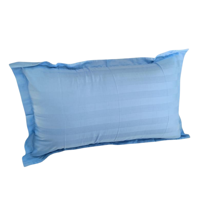 她莎 蓝色缎条纯棉枕套 48*74cm 个