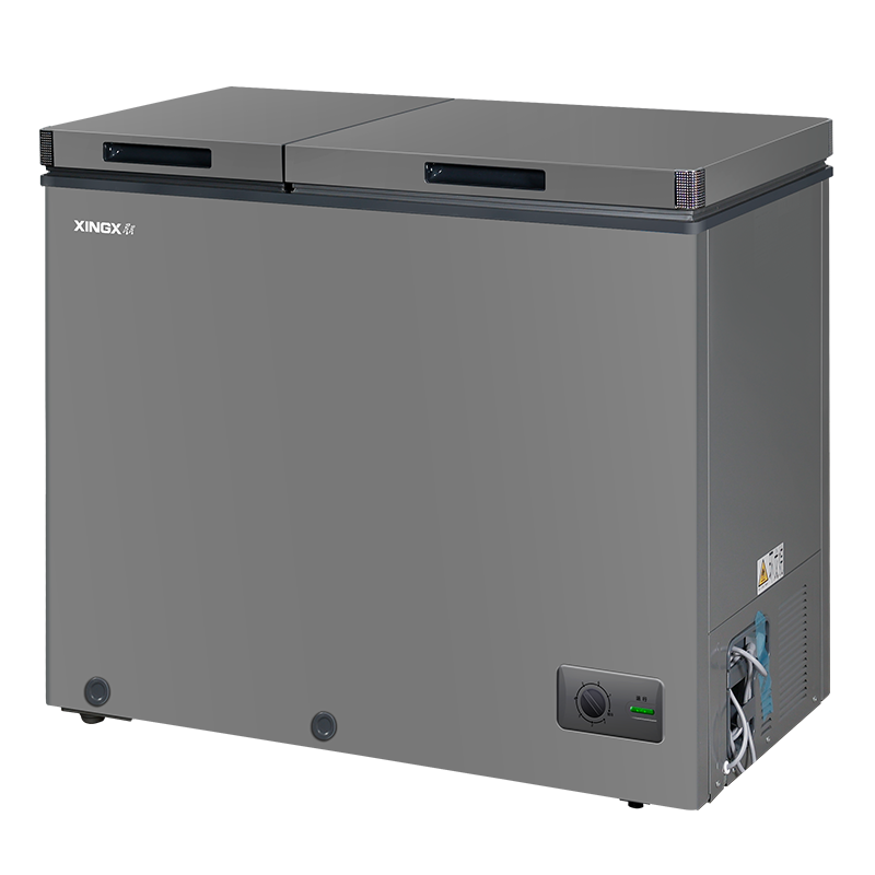 星星(XINGX) 218升榭湖银双温卧式冰柜冰箱冷藏冷冻大冷冻小冷藏预涂内胆自动减霜家商两用冷柜 BCD-218XR