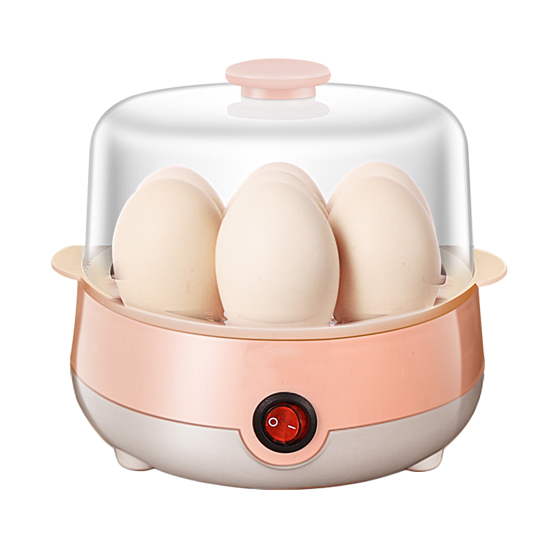 煮蛋蒸蛋器自动断电家用小型1人宿舍多功能蒸蛋羹煮早餐纳丽雅Naliya 粉色单层带蒸碗