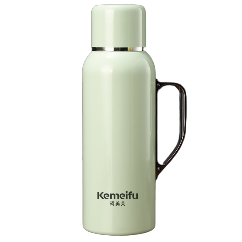 珂美芙 316不锈钢带提手显温保温杯 绿色850ml 个