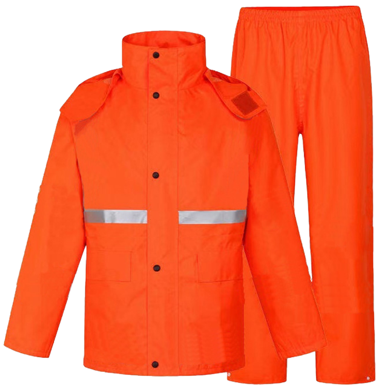 金荷 雨衣 成人雨衣雨衣套装 分体式雨衣 300D牛津布雨衣 橙色 M