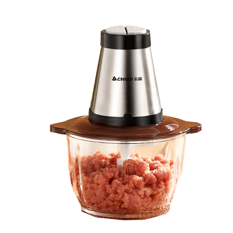 志高绞肉机家用电动小型打肉馅搅拌饺搅碎菜器料理绞馅多功能_6L大容量不锈钢碗配一套刀