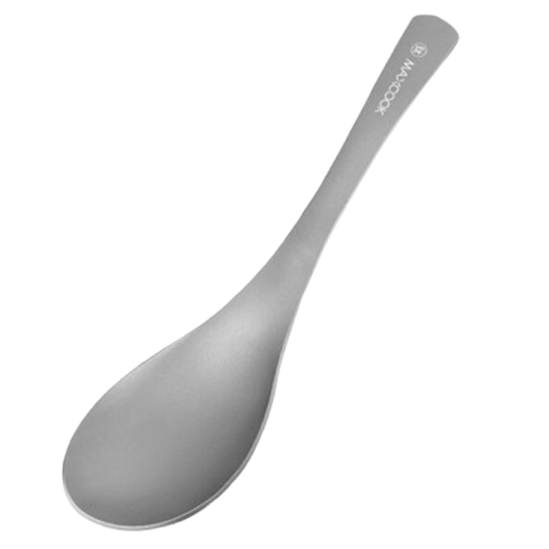 美厨汤勺纯钛汤匙平底勺加大勺子圆底餐勺饭勺MCCU1792