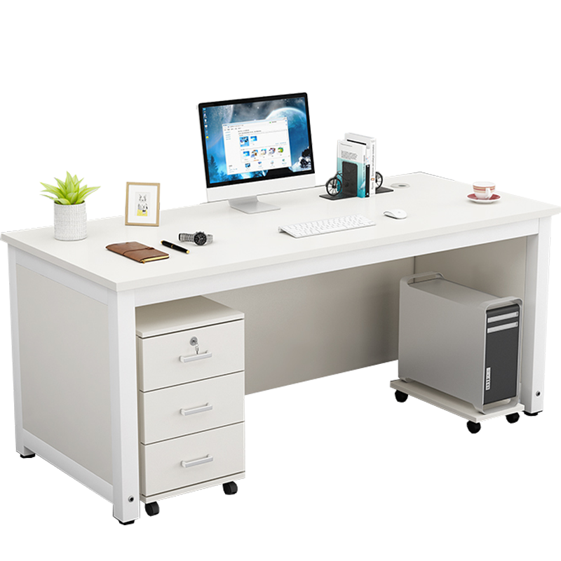 戴劲 电脑桌台式办公桌办公室职员桌写字台老板桌工位 1.8*0.8米含柜