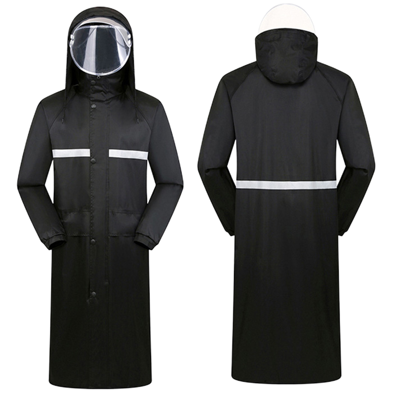 金荷 雨衣 长款雨衣 连体雨衣 骑车雨衣 春亚纺长款雨衣 黑色 3XL