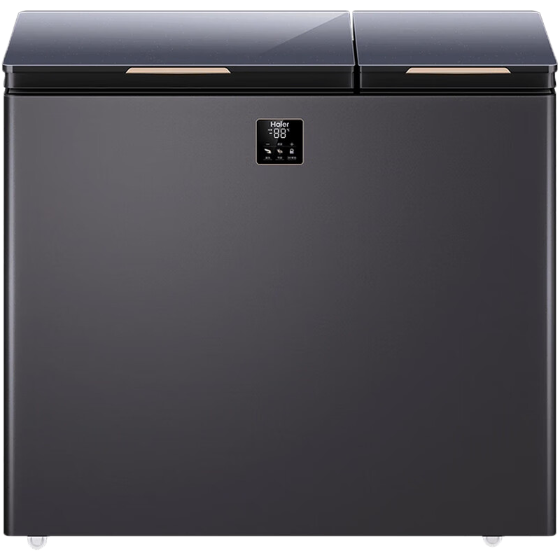 海尔(Haier)卧式冷柜215L容量冰柜家用冰柜卧式商用双温双箱大冷冻力双门冰柜冷冻锁鲜 FCD-215GHXEPG