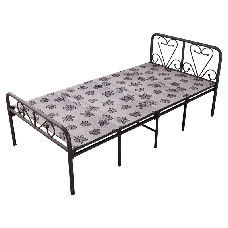 臻远 ZY4052509 钢木床简易折叠床单人床四折 1.2米银彩